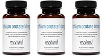 Weyland Brain Nutrition: Lithium Orotate 10mg (3 Bottles), 180 Vegetarian Capsules, Lithium Supplement Supports Healthy Mood, Behavior, Memory and Wellness