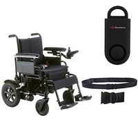 Drive Cirrus Plus EC Folding Power Wheelchair, 18" Seat & Free 130 dB Black Personal Safety Alarm/Siren! + Black Belt!