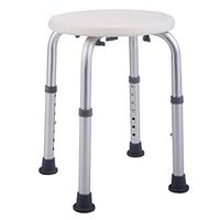Azadx Bath Chair, 7 Levels Adjustable Aluminium Alloy Elderly Bath and Shower Chair Lightweight Shower Chair Bath Bench White (Round Chair)