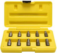 Topec 10-Piece Screw Extractor Set, Hex Head Multi-Spline for Removing Broken Studs, Bolts, Socket Screws, and Fittings