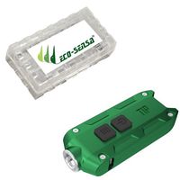 Nitecore TIP USB Rechargeable Keychain XP-G S3 light - 360 Lumens - Choice of 7 Colors w/Eco-Sensa Battery Case (Green)