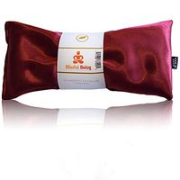 Blissful Being Lavender Eye Pillow - Hot or Cold Weighted Satin Eye Mask perfect for Sleeping, Yoga, Meditation - Gifts for Women, Birthday, Teachers - Natural Herbal Relaxation (Ruby)