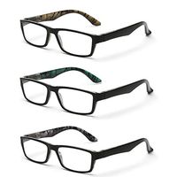 MIDI 3-Pack Square Reading Glasses for Men (M-302) Designed in Japan/Fine Spring Hinge for Comfort fit (+2.00)(m302-3pcs-200)