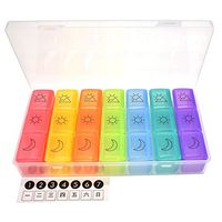 7 Day Pill Organizer Portable Travel Pill Box Case (3 Times A Day) with Large Separate Compartments to Hold Vitamins, Supplements and Medication