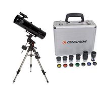 Celestron Advanced VX 8" Newtonian Telescope - with Deluxe Accessory Kit (5 Plossl Eyepieces, 1.25" Barlow Lens, 1.25" Filter Set, Accessory Carry Case