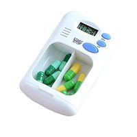 Jeeke Pill Box Portable Safe Pill Organizer with Digital Alarm Clock Reminder (White, 1 Pcs)