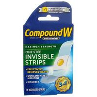 Compound W One Step Invisible Strips Wart Removal - 14 Strips, Pack of 5