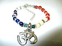 Jet Chakra Om Bracelet Negative Ions Provider Chakra Stretch Balancing Positive Energy Aura Gift Reiki Pouch Metaphysical Peace Divine Spiritual Love Harmony Luck