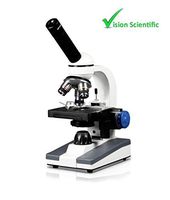Vision Scientific VME0018-S-RC Monocular Elementary Level Compound Microscope, 10x WF & 25x WF Eyepiece, 40x-1000x Magnification, Brightfield LED Illumination, Mechanical Stage, Rechargeable Battery