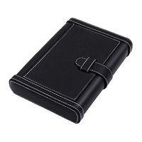 Smoking Set/Cigarette Box Solid Wood Box Leather Surface Cedar Wood Lined Travel Portable Cigar Humidors can Hold 4 Cigars Book-Shaped Leather Box Men's Gift Box Black Brown Mute