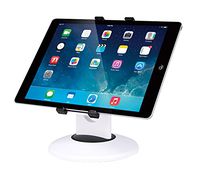 Aidata Universal Tablet View Station with Desktop Weighted Base, Black, Secure Fit for Most 7 inch to 10 inch Tablets (White)