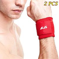 Wrist Brace Compression Wrist Strap Support for Carpal Tunnel, Arthritis, RSI, TFCC Tear, Tendonitis and Sprains for Weak and Sore Wrists by Velpeau Adjustable (Red 2Pack)