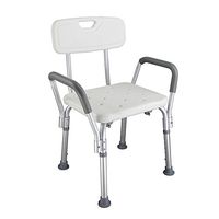 Benlet 6 Height Adjustable Heavy-duty Tub and Shower Seat, Aluminum Alloy Old People Bath Chair with Backrest, Supports up to 300 lbs