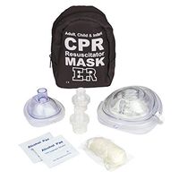 Ever Ready First Aid Adult and Infant CPR Mask Combo Kit with 2 Valves with Pair of Nitrile Gloves & 2 Alcohol Prep Pads - Tactical Black