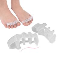 ULTNICE 2Pcs 4 Loops Gel Toe Separators Toe Separator Straightener(White)