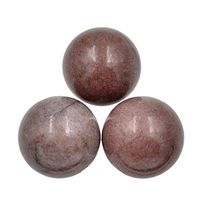 AD Beads Natural Gemstone Harmony Round Ball Crystal Healing Sphere Massage Rock 20~50mm (10 Caffee Jasper, 40mm)