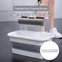 Bigens Folding Portable Flexible Plastic Mop Bucket Large Capacity