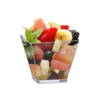 Mini 2 Ounce Square Dessert Cups. Pack Includes 100 Clear Plastic Appetizer / Dessert / Tasting Cups