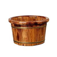 Foot Tub,Foot Spa Wooden Tub， Sauna Bucket, Wooden Wash Basin，Household Small Wooden Barrel, Bilateral Carbonization Foot Soak Barrel