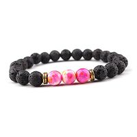 SULYSI Adjustable Lava Stone Essential Oil Diffuser Elastic Bracelet Unisex,aromatherapy ideal for anti-stress or anti-anxiety