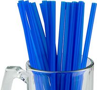 Made in USA Pack of 250 Jumbo Blue (10" X 0.28") Individually Wrapped Plastic Smoothie Drinking Straws (FDA-approved, Non-toxic, BPA-free)