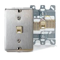 Leviton 40223-S Wallplate, Telephone Jack, 1-Gang, Type 630A, Stainless Steel
