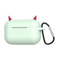 Graysky Lovely Horn Silicone Protective Cover Compatible with AirPods Pro 3rd Gen Charging Case 2019, Front LED Visible, Support Wireless Charging, Shock & Scratch Resistant Case Cover with Carabiner