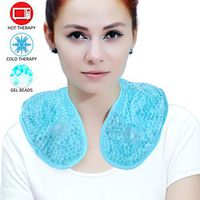 Ice Packs Neck Pillow for Neck Shoulder with Soft Plush Backing, Cooling Neck Wrap with Reusable Gel Beads, Hot/Cold Pack Therapy for Neck Pain Relief,Sore Shoulder and Stiff Muscles [Blue]