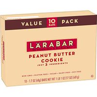 Larabar Gluten Free Bar, Peanut Butter Cookie, 1.7 oz Bars (10 Count), Whole Food Gluten Free Bars, Dairy Free Snacks