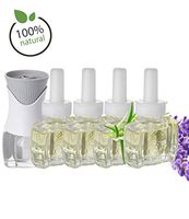 (4 Pack) 100% Natural Lavender Scent Fill® Brand Plug in Refills and (1) Air Wick® PlugIn Warmer
