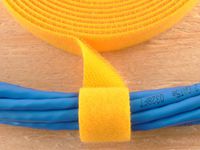 3/4 Inch Continuous Yellow Hook and Loop Wrap - 25 Yards