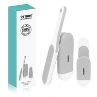 PETDOM Pet Hair Remover Brush Sturdy Handle - Double-Sided Lint Brush with Self-Cleaning Base - Removes Dog Cat Fur from Clothing, Furniture - Travel Size Included (Gray, Upgraded)