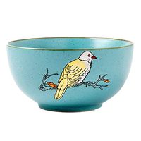 Home big wrist Bowl Chinese Tableware Ceramic Bowl Retro 8 Inch Large Home Face Bowl Soup Bowl Blue 1 Piece Gift Decorative hotel retro soup bowl