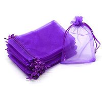 Dealglad 50pcs Drawstring Organza Jewelry Candy Pouch Christmas Wedding Party Favor Gift Bags (3x4", Purple)