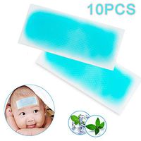 Funwill Fever Cooling Gel Sheet, 10 Pcs Fever Reducer Pad Cooling Relief Patch for Fever Migraine, Headache Patches Forehead Instant Cooling Relief Strip Fever Relief Packs for Baby Children & Adult