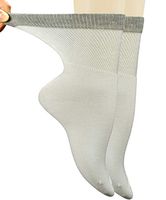 Jorbasado Bamboo Women's Dress Diabetic Socks with Seamless Toe,5 Pairs Size 9-11 (White)
