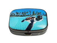 PTCRMG Image Custom Unique Pill Box Case Tablet Medicine Pocket Purse Travel Pill Vitamin Decorative Box Case Holder (A Baby Green Sea Turtle)