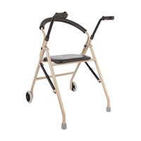 Walkers for Seniors with Seat Multifunctional Walker Auxiliary Walking Bracket,with Pulley Pulley Foldable,Maximum Load Capacity 300 pounds Rolling Walkers (Color : Gold)