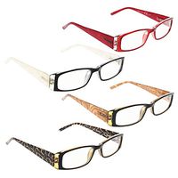 READING GLASSES 4 Pack Marble Pattern Arms Readers for Women +1.50