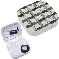 Portable Contact Lens Case Box Travel Kit Mirror + Bottle + Tweezers Container Holder [ Pastel Colors Overlapping ]