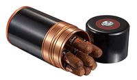 Visol VCASE463 Big Joe 7-Cigar Travel Humidor Trim, Black/Copper