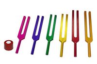 Radical Sacred Solfeggio 6pc Colored Tuning Forks w activator and pouch - DNA Repair - Blessings Miracles Awakening Liberation