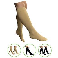 HealthyNees Closed Toe 15-20 mmHg Compression Plus Size Big Wide Leg Calf Socks (Beige, 5X-Large)