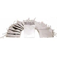 20 Silver Tote Bag Metallic Shopping Gift Display 6.75"