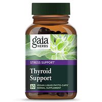 Gaia Herbs, Thyroid Support, Ashwaganda, Bladderwrack, Coleus, Kelp, Schisandra, Vegan Liquid Phyto Capsules, 60 Count
