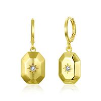 Gold Hoop Earrings Jewelry Birthday Gifts Presents Gemstone for Women Anniversary Zirconia Crystal