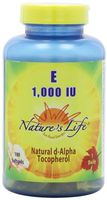 Nature's Life E, D-Alpha and Mixed Tocopherols 1000 IU Softgels, 100 Count