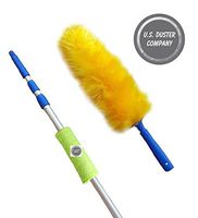 High Ceiling Cobweb Duster and Pole | Ceiling Fan Cleaner Extendable Duster | Nylon Telescoping Long Handle Extension Duster For Cleaning Spider Webs | Lightweight, 3-Stage Aluminum Pole