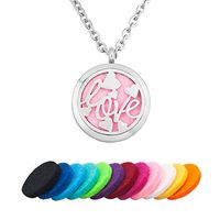 CLY Jewelry Essential Oil Diffuser Necklace Locket Love Heart Pendant Butterfly Flowers Petal with Refill Pads Ideal Gift for Girl Women Mom Grandma Wife Daughter Birthday Mother's Day Christmas