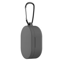 Shan-S for Xiaomi Redmi Airdots Earphone Case with Keychain, Shockproof Protective Premium Soft Silicone Cover Skin with Carabiner for Xiaomi Redmi Airdots Charging Earbuds Case